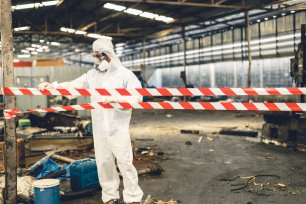 Professional Biohazard Cleanup technician working in Red Oak, NC